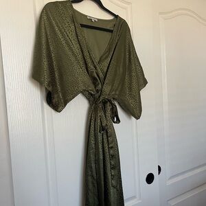 Olive Green Wrap Dress